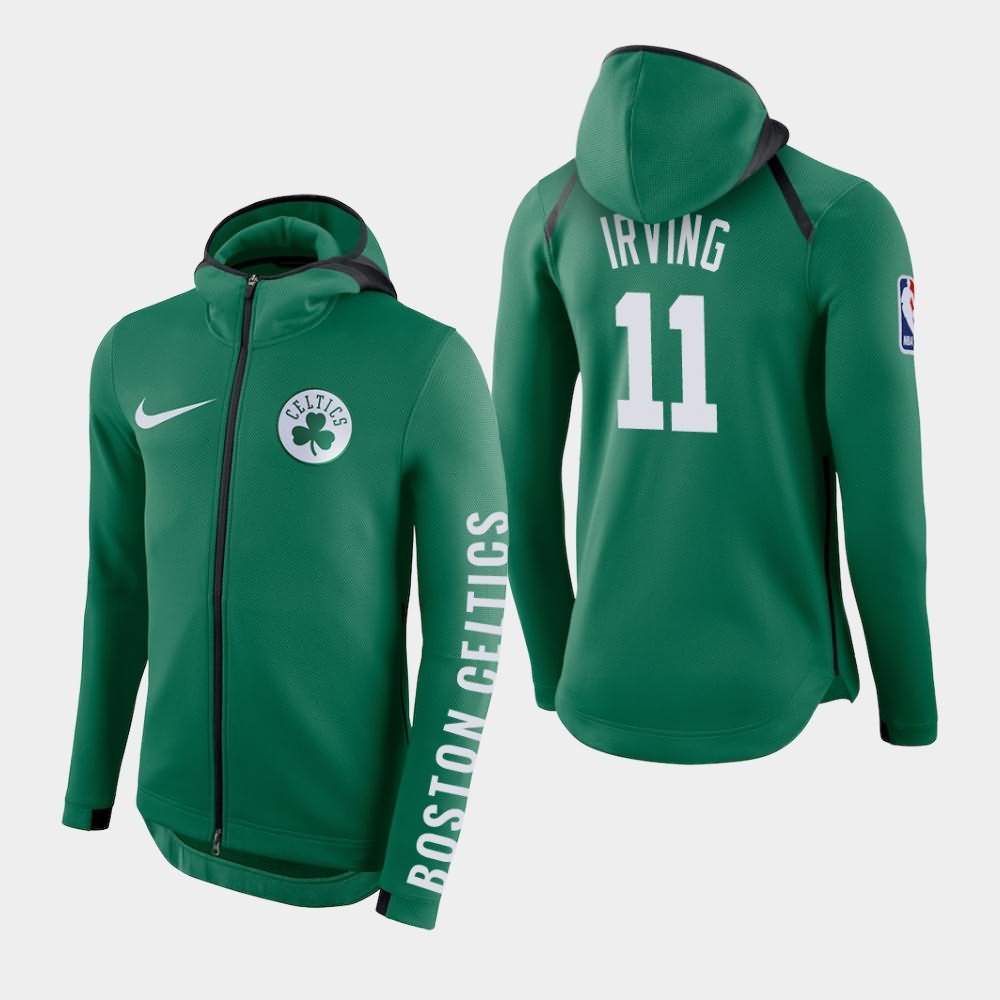 Men's Boston Celtics #11 Kyrie Irving Green Showtime Full-Zip Hoodie JOS60E2R