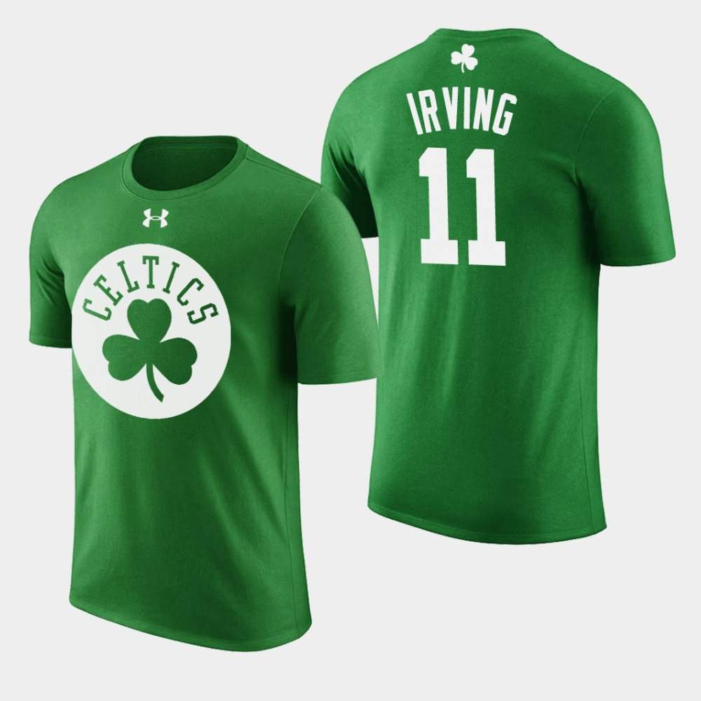 Men's Boston Celtics #11 Kyrie Irving Green Name & Number St. Patrick's Day T-Shirt AVW51E7T