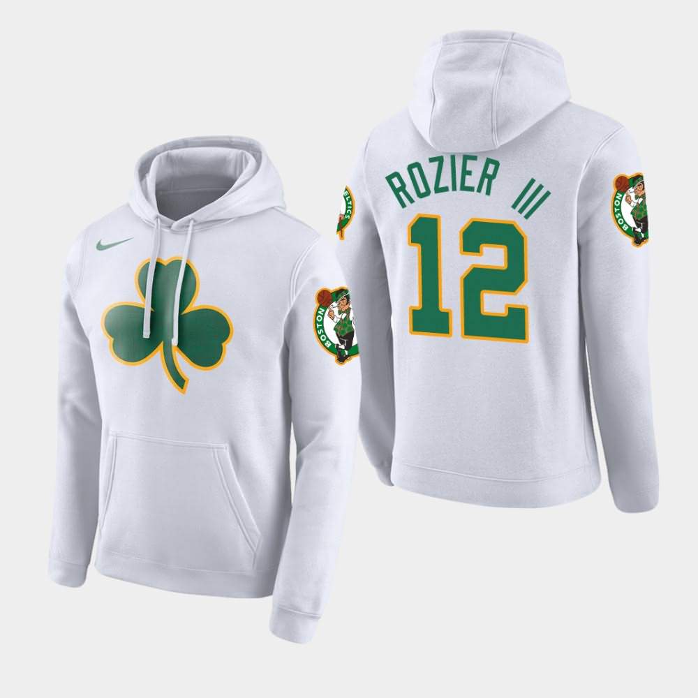 Men's Boston Celtics #12 Terry Rozier III White Edition City Hoodie SHB77E2T
