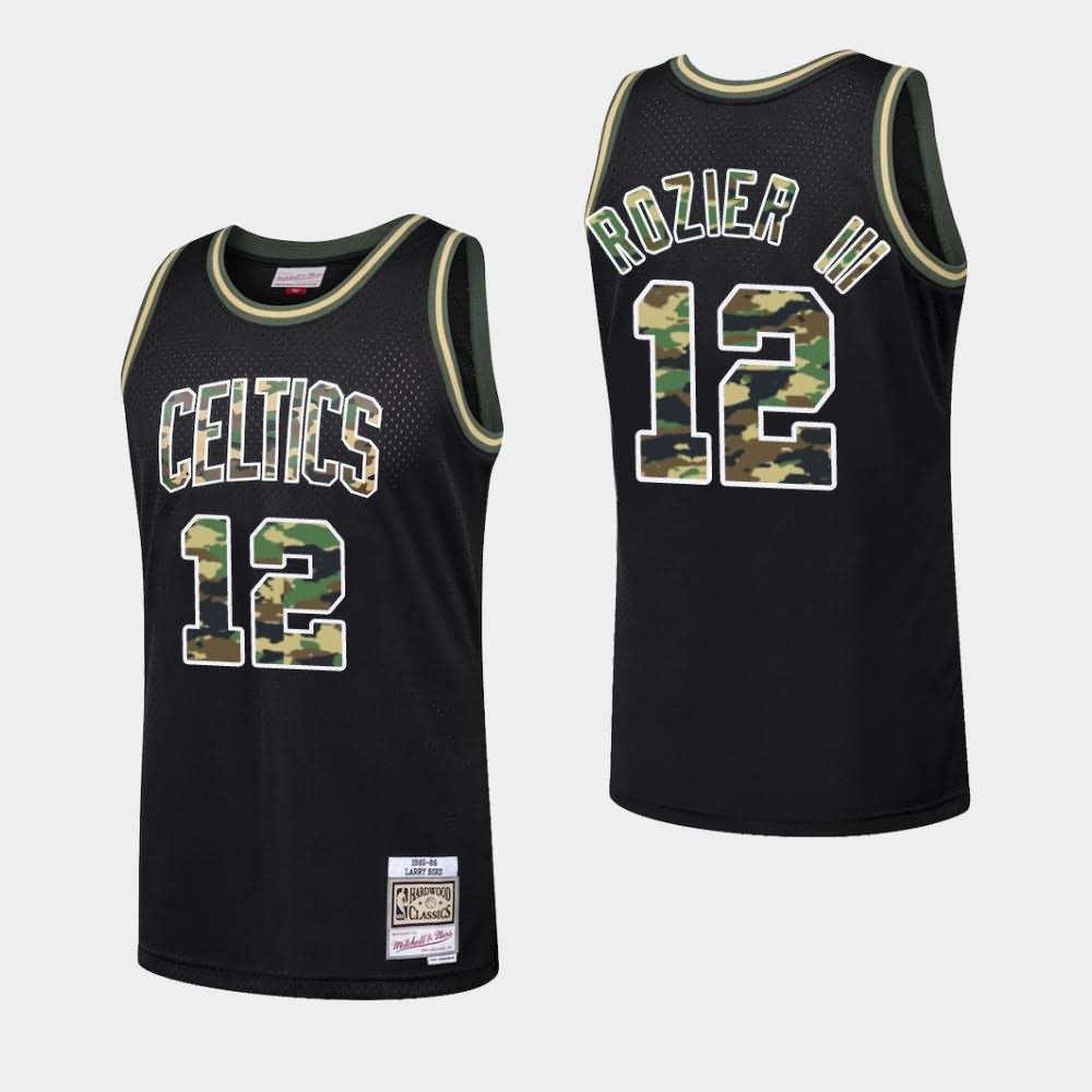 Men's Boston Celtics #12 Terry Rozier III Black Straight Fire Camo Jersey DDO83E0W