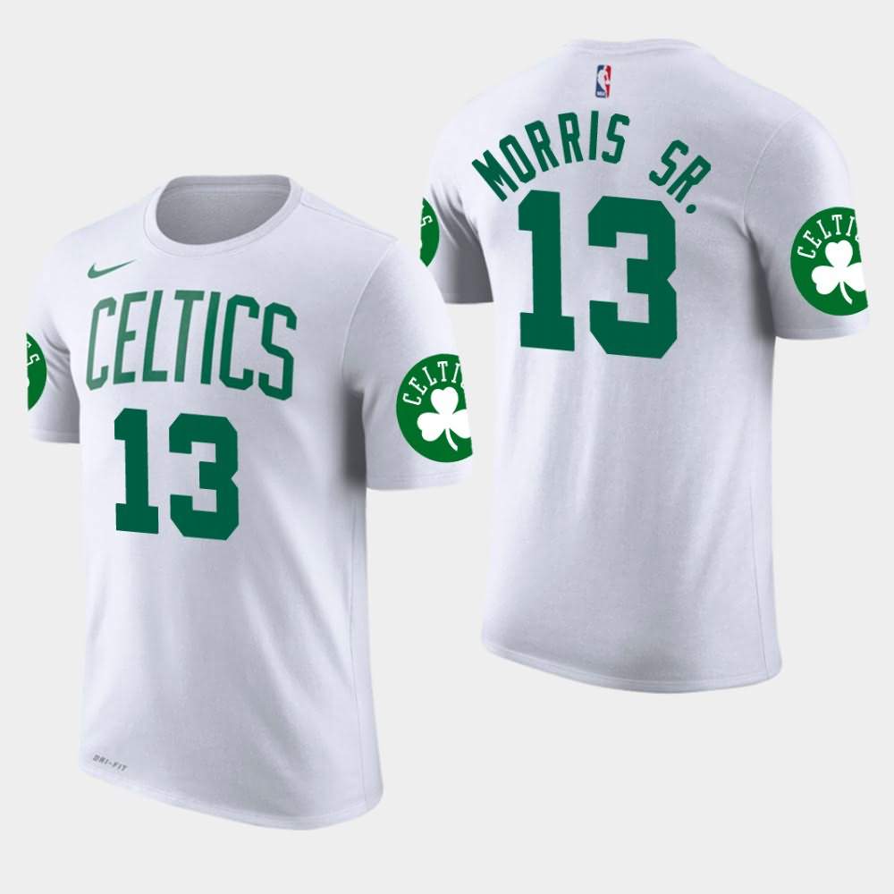 Men's Boston Celtics #13 Marcus Morris Sr. White Association T-Shirt QFD08E5C