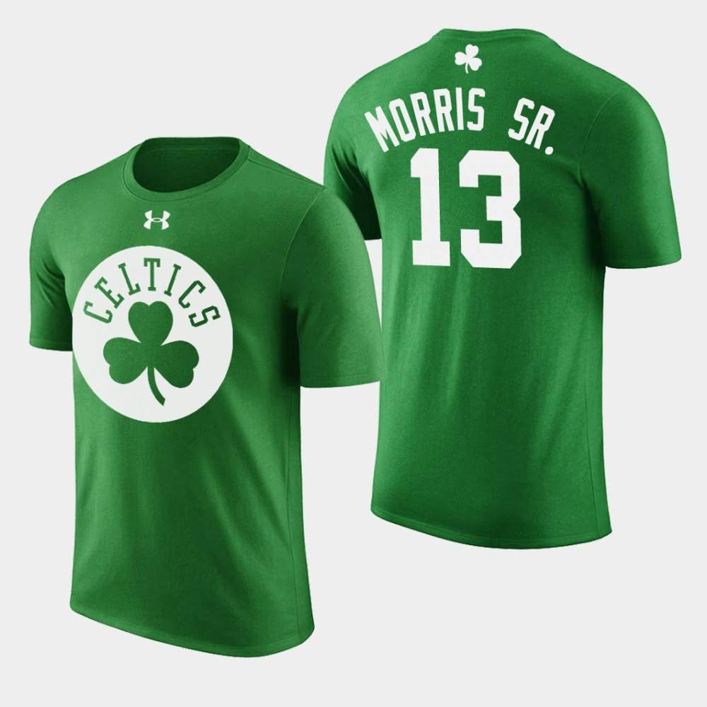 Men's Boston Celtics #13 Marcus Morris Sr. Green Name & Number St. Patrick's Day T-Shirt HEG73E5M