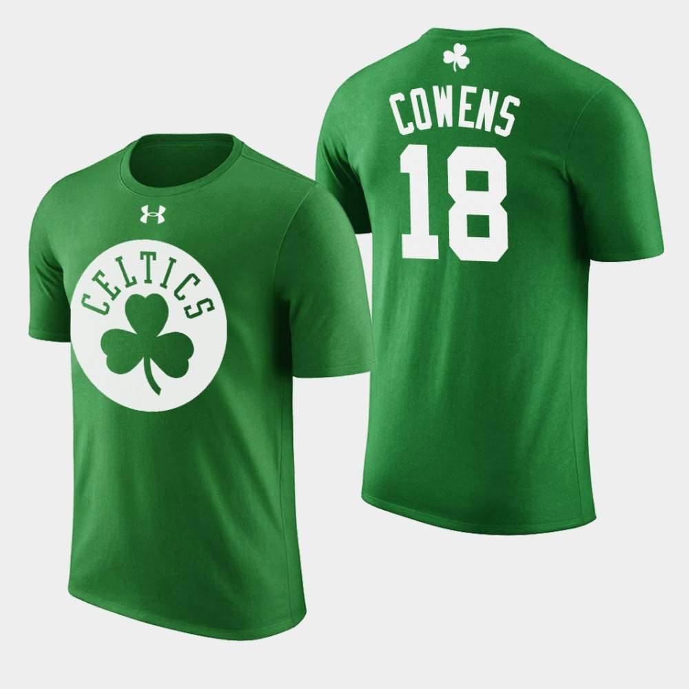 Men's Boston Celtics #18 David Cowens Green Name & Number St. Patrick's Day T-Shirt ORL75E3F