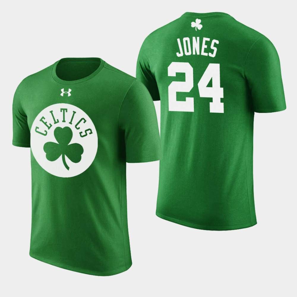Men's Boston Celtics #24 Sam Jones Green Name & Number St. Patrick's Day T-Shirt QDX02E5S