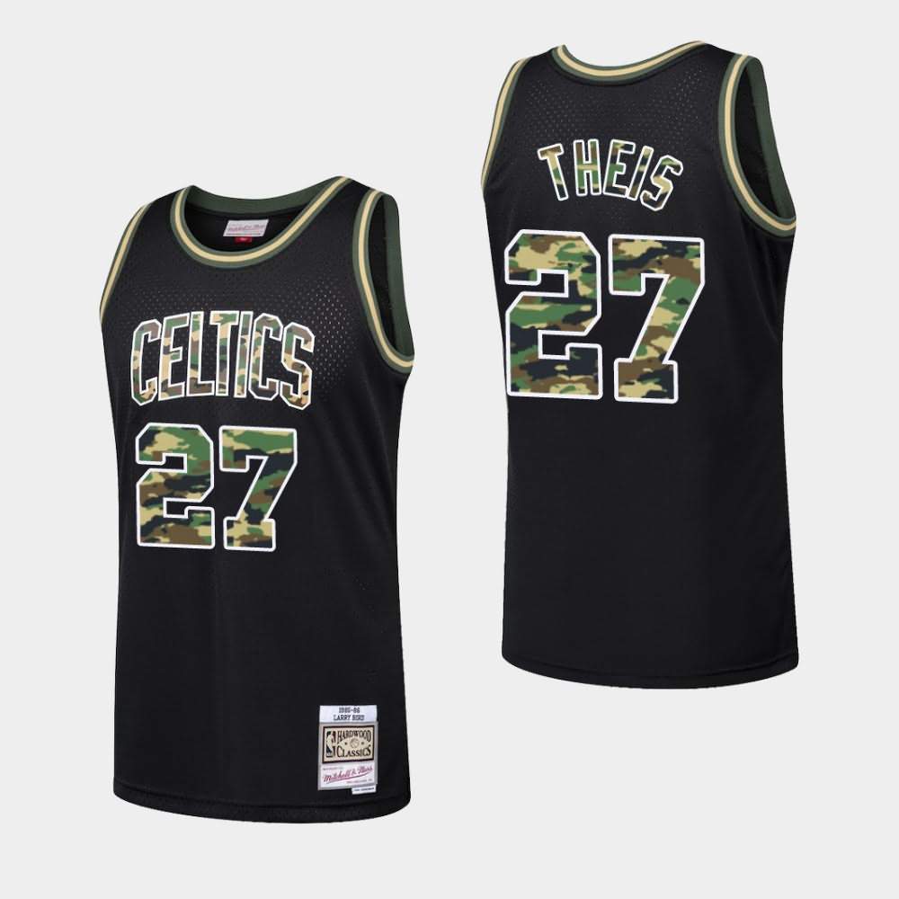 Men's Boston Celtics #27 Daniel Theis Black Straight Fire Camo Jersey COL04E4K
