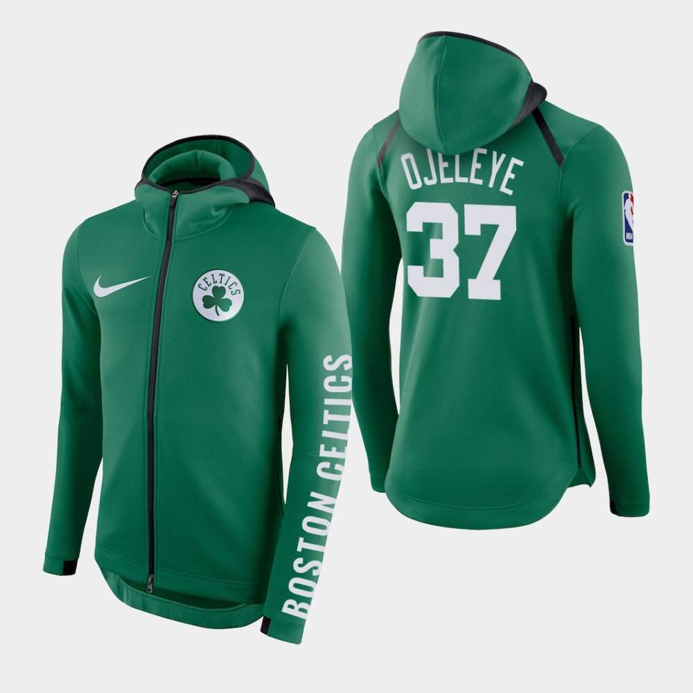Men's Boston Celtics #37 Semi Ojeleye Green Showtime Full-Zip Hoodie BPA61E5V
