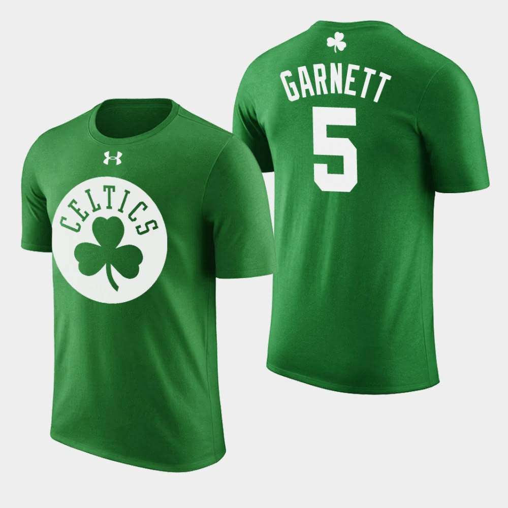 Men's Boston Celtics #5 Kevin Garnett Green Name & Number St. Patrick's Day T-Shirt PZW83E4F