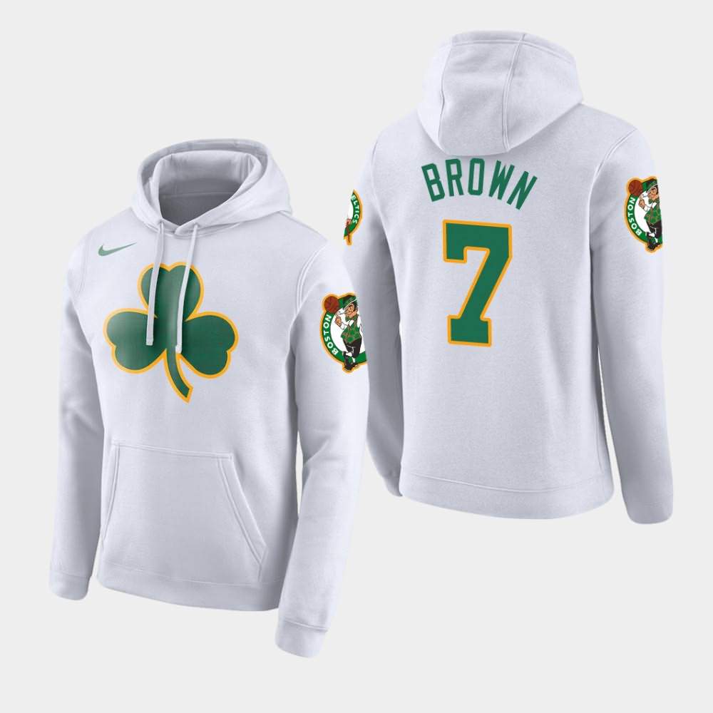 Men's Boston Celtics #7 Jaylen Brown White Edition City Hoodie XYG66E5J