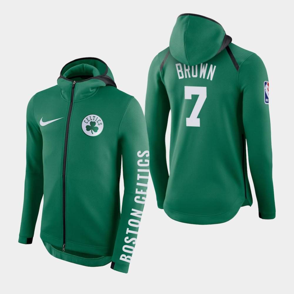 Men's Boston Celtics #7 Jaylen Brown Green Showtime Full-Zip Hoodie EBA25E1P