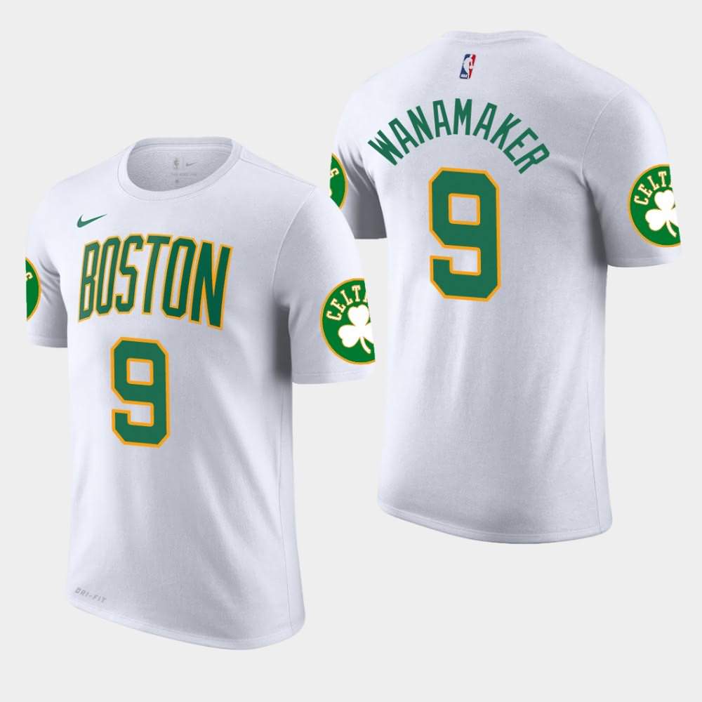 Men's Boston Celtics #9 Bradley Wanamaker White Edition City T-Shirt FOV63E8N