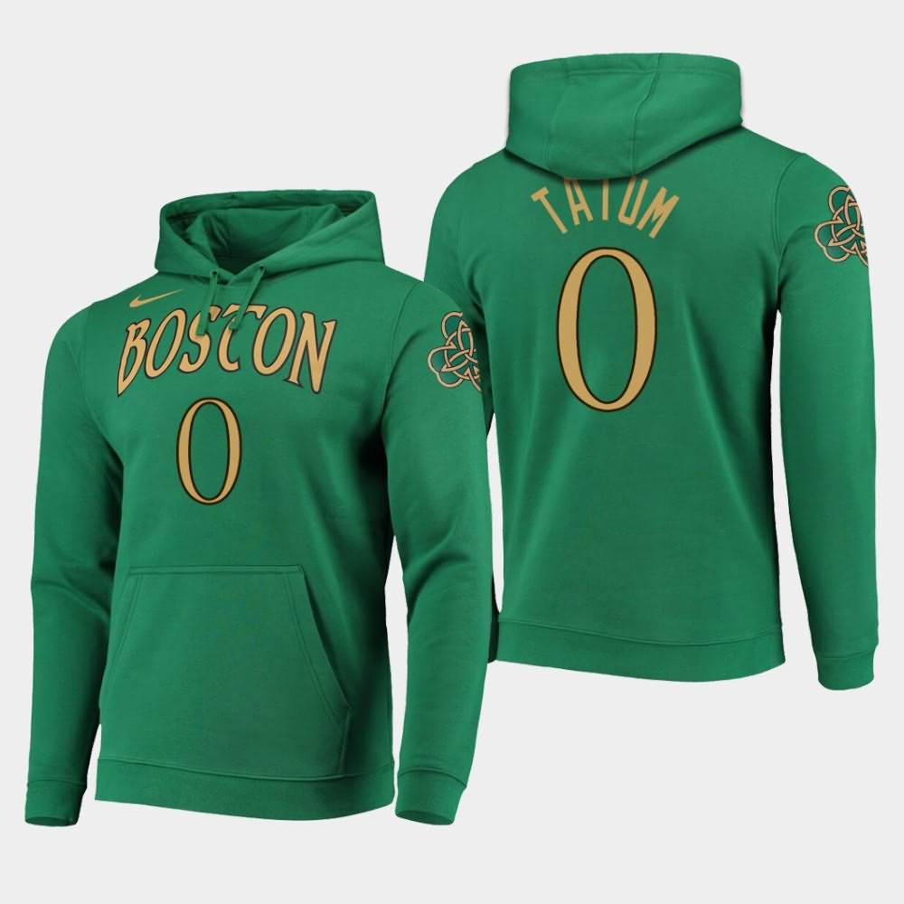 Men's Boston Celtics #0 Jayson Tatum Kelly Green 2019-20 City Hoodie CLH70E0P