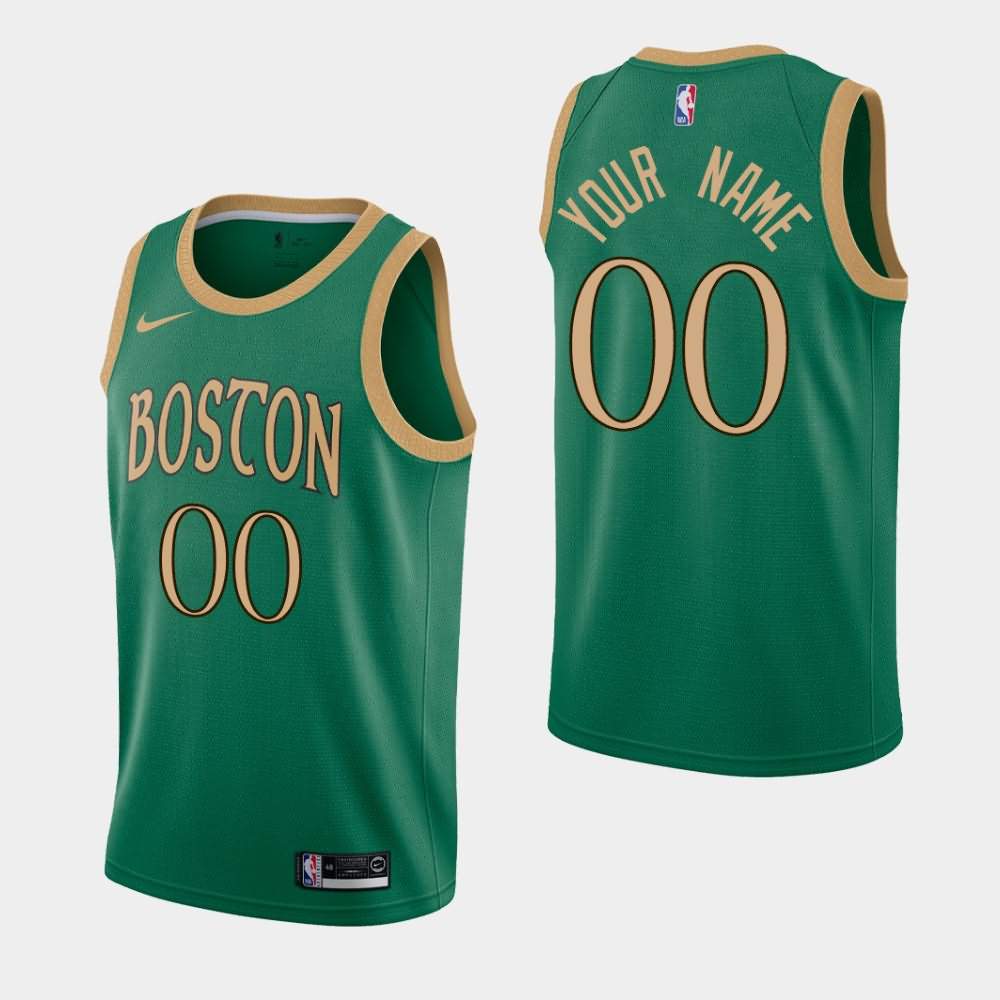 Men's Boston Celtics #00 Custom Kelly Green 2019-20 City Jersey YDF80E0X