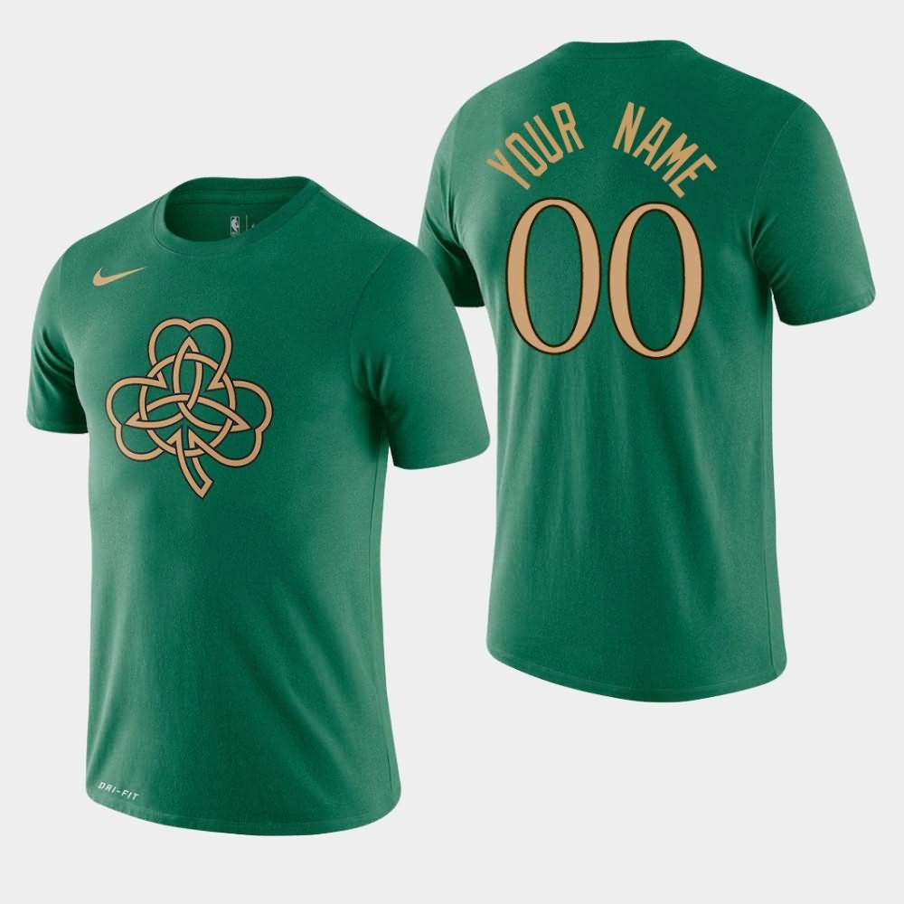 Men's Boston Celtics #00 Custom Kelly Green 2019-20 City T-Shirt QKF55E3X