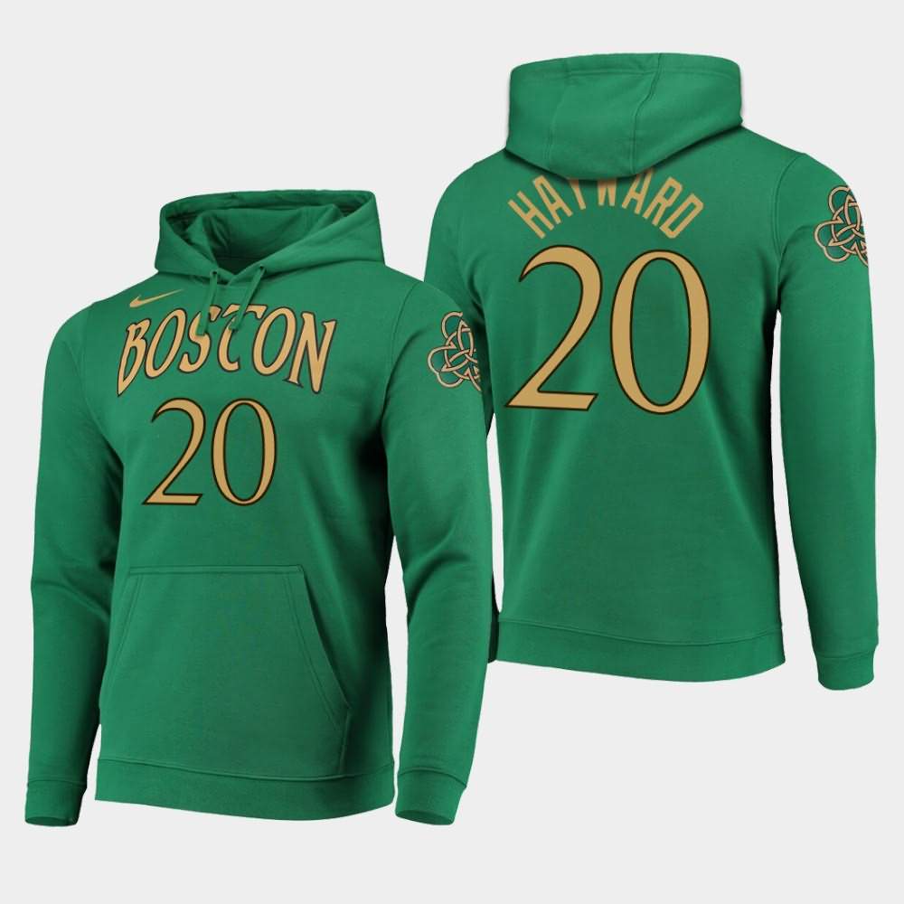 Men's Boston Celtics #20 Gordon Hayward Kelly Green 2019-20 City Hoodie WHP58E2K