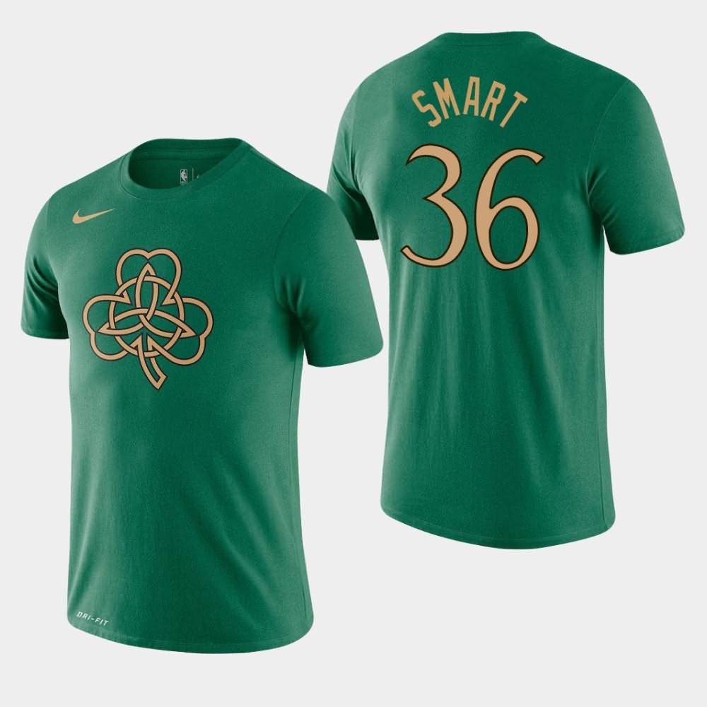 Men's Boston Celtics #36 Marcus Smart Kelly Green 2019-20 City T-Shirt OIR05E3F