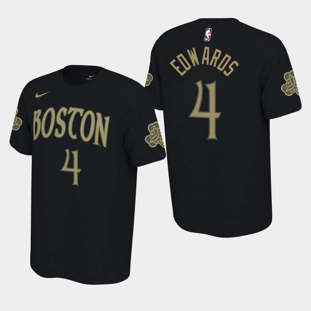 Men's Boston Celtics #4 Carsen Edwards Black 2019-20 City T-Shirt VMG26E5J