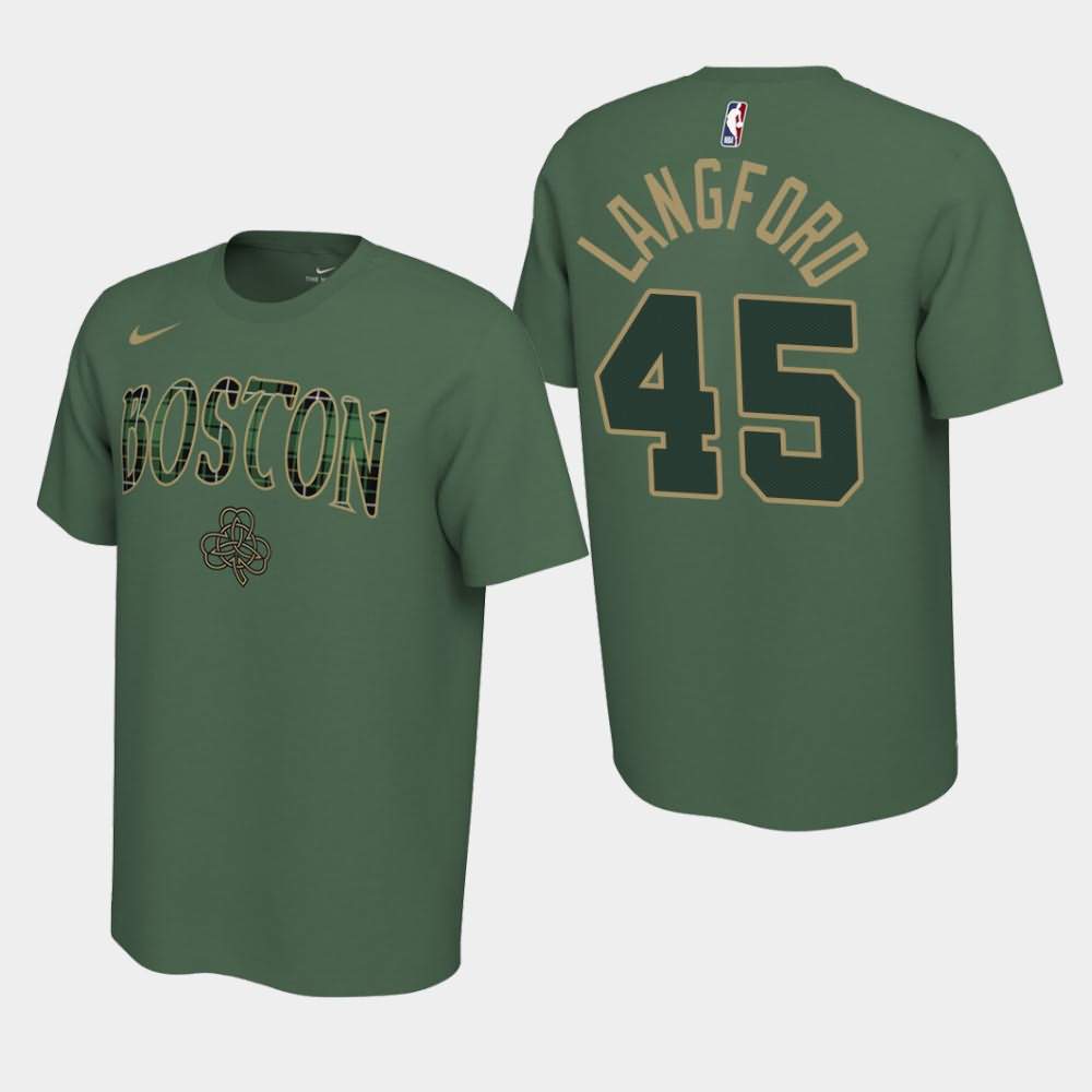 Men's Boston Celtics #45 Romeo Langford Green 2019-20 Earned T-Shirt FYP60E4J