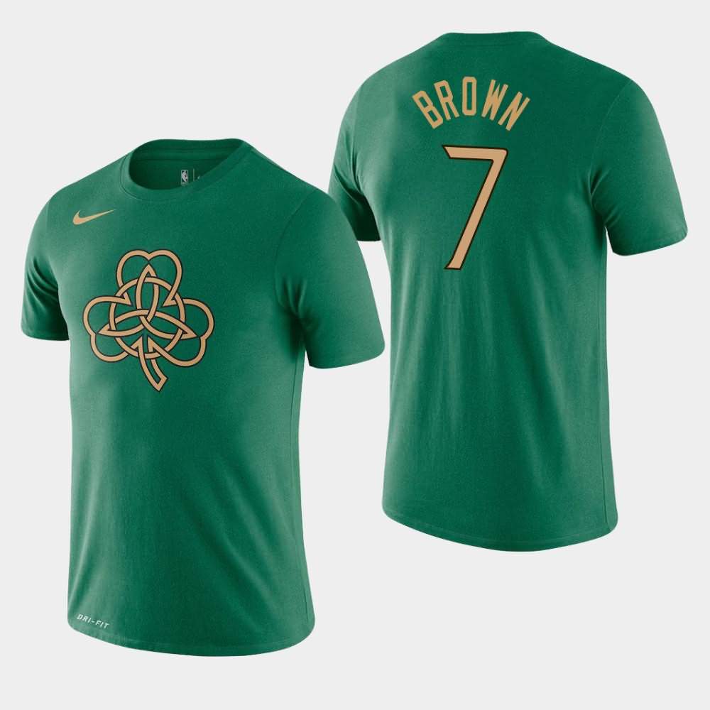 Men's Boston Celtics #7 Jaylen Brown Kelly Green 2019-20 City T-Shirt IOX66E0A