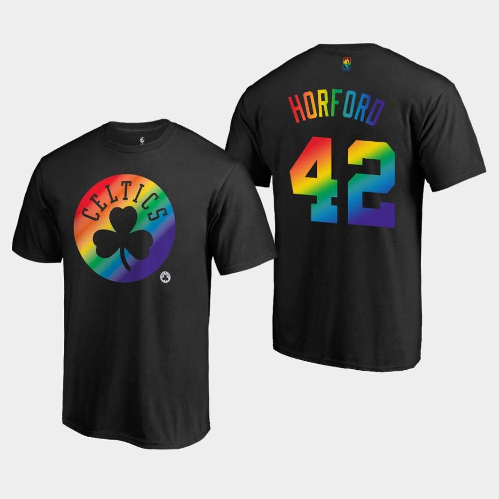 Men's Boston Celtics #42 Al Horford Black Team Pride Logo T-Shirt PTZ11E3O