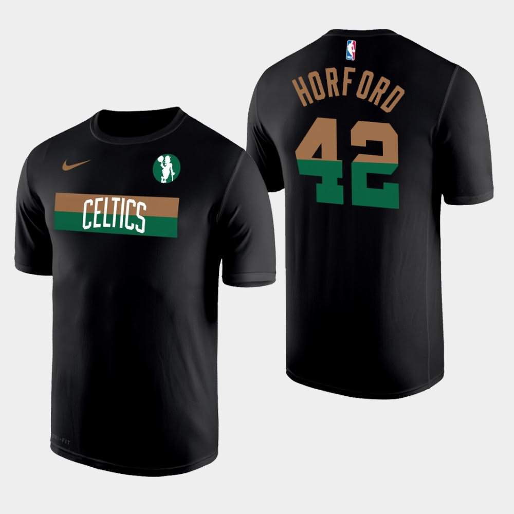 Men's Boston Celtics #42 Al Horford Black Legend Performance Wordmark Logo T-Shirt ZNC12E7S