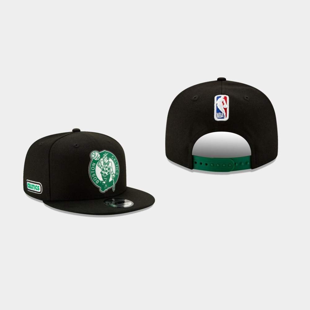 Men's Boston Celtics Black 9FIFTY Snapback Adjustable Back Half Hat JZX58E0L