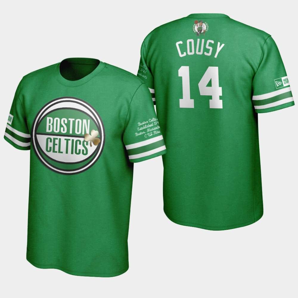 Men's Boston Celtics #14 Bob Cousy Green Team Birth Commemoration Series T-Shirt SCO88E0S