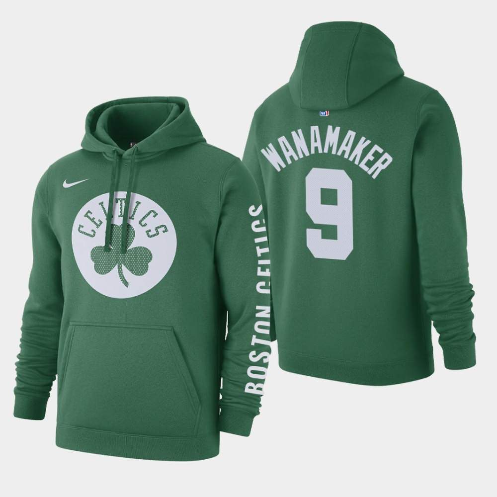 Men's Boston Celtics #9 Brad Wanamaker Green Club Fleece Courtside Hoodie OEJ53E0B
