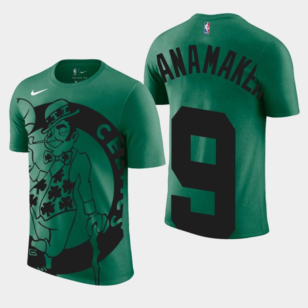 Men's Boston Celtics #9 Brad Wanamaker Green Performance Tri-Blend Oversize Logo T-Shirt QCH20E0W
