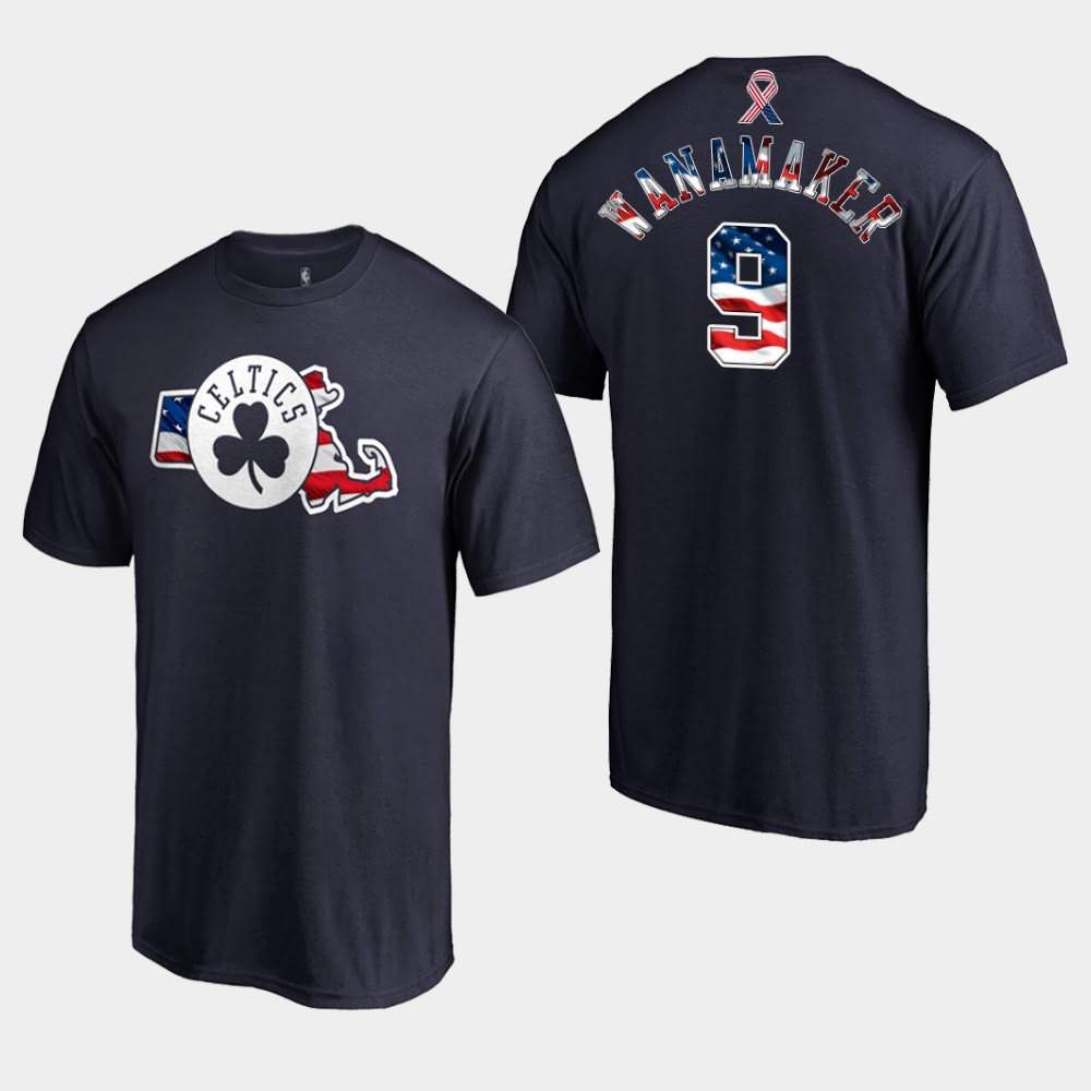 Men's Boston Celtics #9 Bradley Wanamaker Navy Stars and Stripes 2019 Memorial Day T-Shirt GNV88E7G