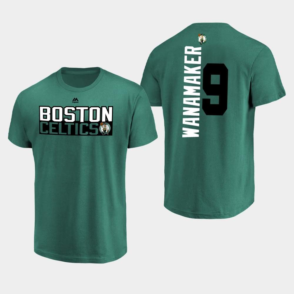 Men's Boston Celtics #9 Bradley Wanamaker Green Short Sleeve Name and Number T-Shirt WTL67E2F