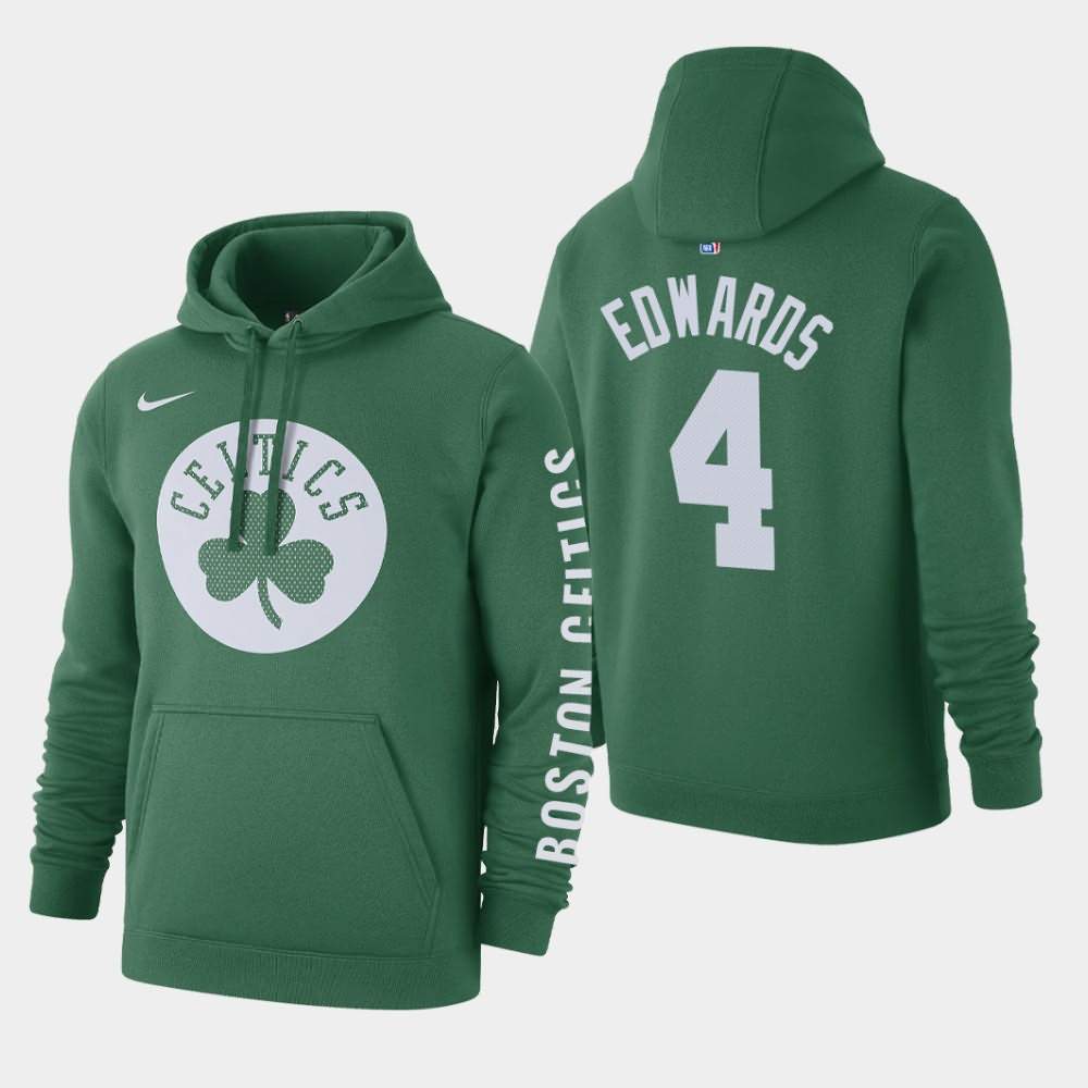 Men's Boston Celtics #4 Carsen Edwards Green Club Fleece Courtside Hoodie LJP48E5H