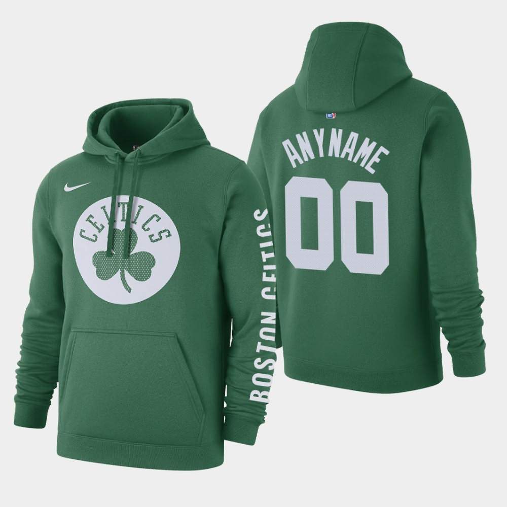 Men's Boston Celtics #00 Custom Green Club Fleece Courtside Hoodie JXF74E5S