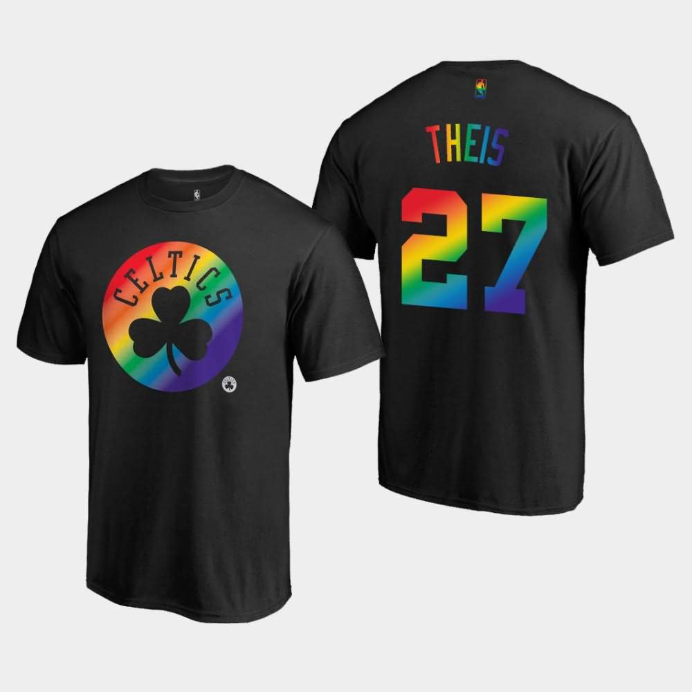 Men's Boston Celtics #27 Daniel Theis Black Team Pride Logo T-Shirt ERI55E4X