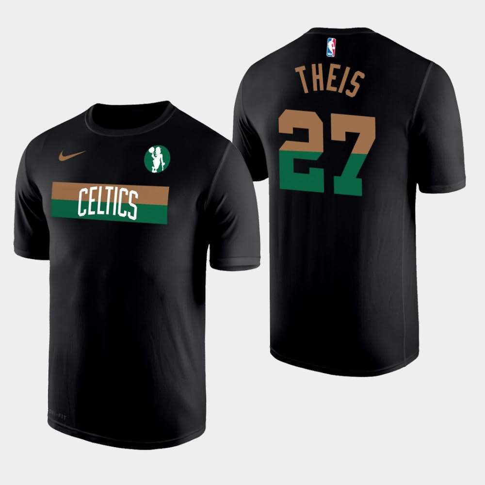 Men's Boston Celtics #27 Daniel Theis Black Legend Performance Wordmark Logo T-Shirt MEK17E2Z