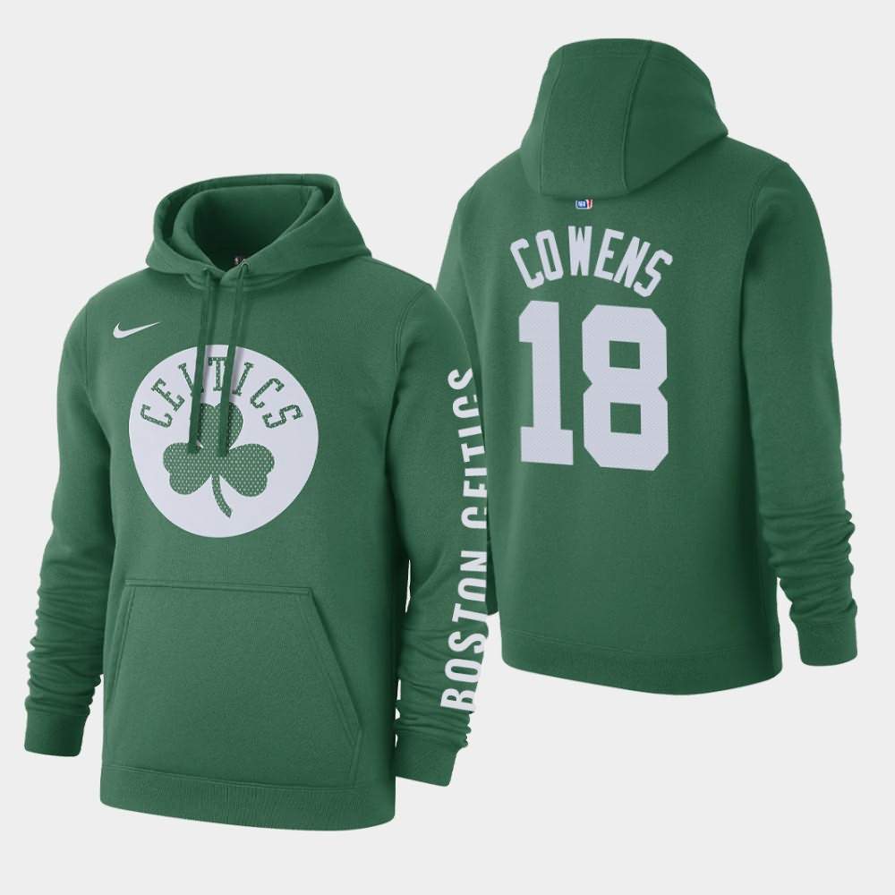 Men's Boston Celtics #18 David Cowens Green Club Fleece Courtside Hoodie NRC24E2V