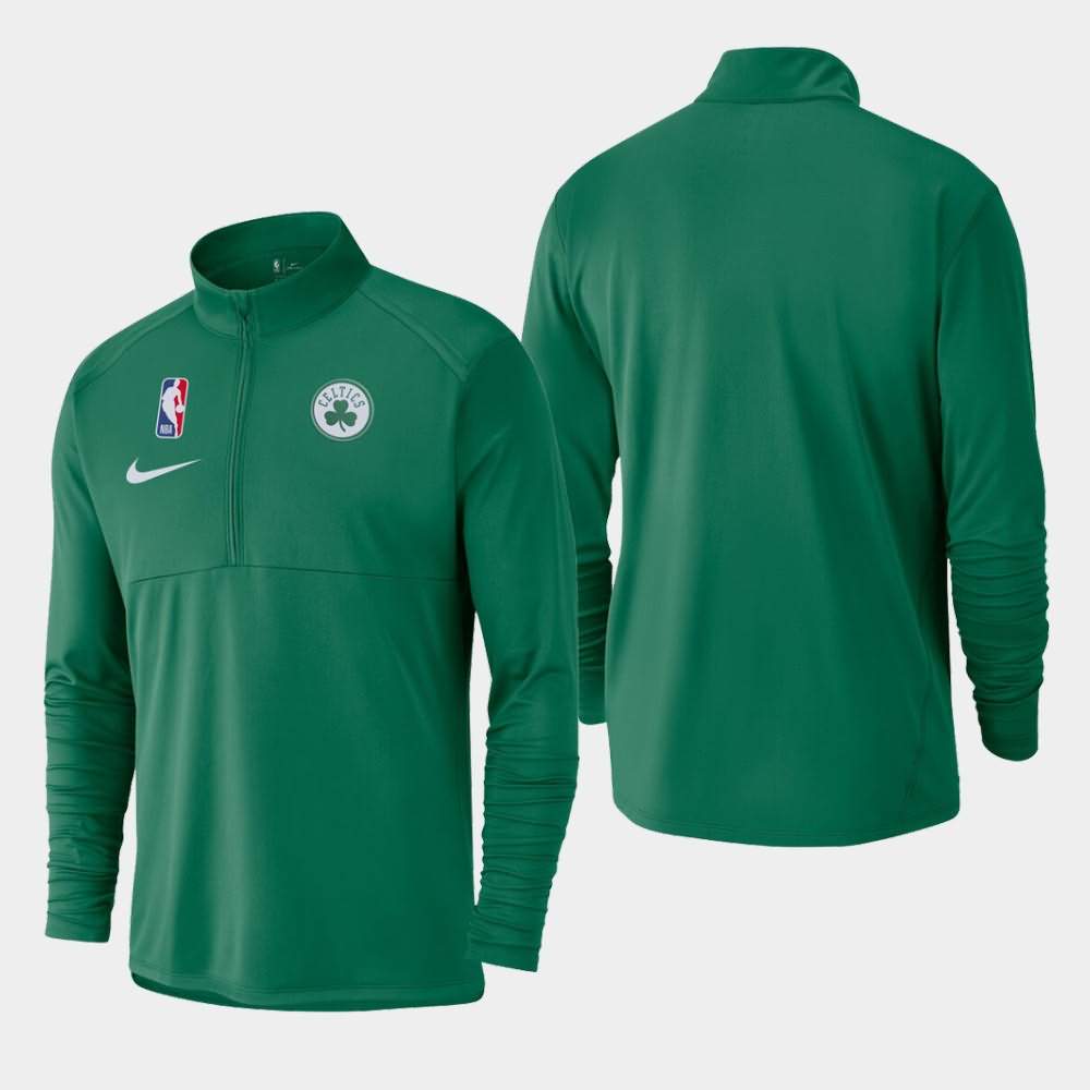 Men's Boston Celtics Kelly Green Half-Zip Pullover Element Logo Performance Jacket ODK22E2I