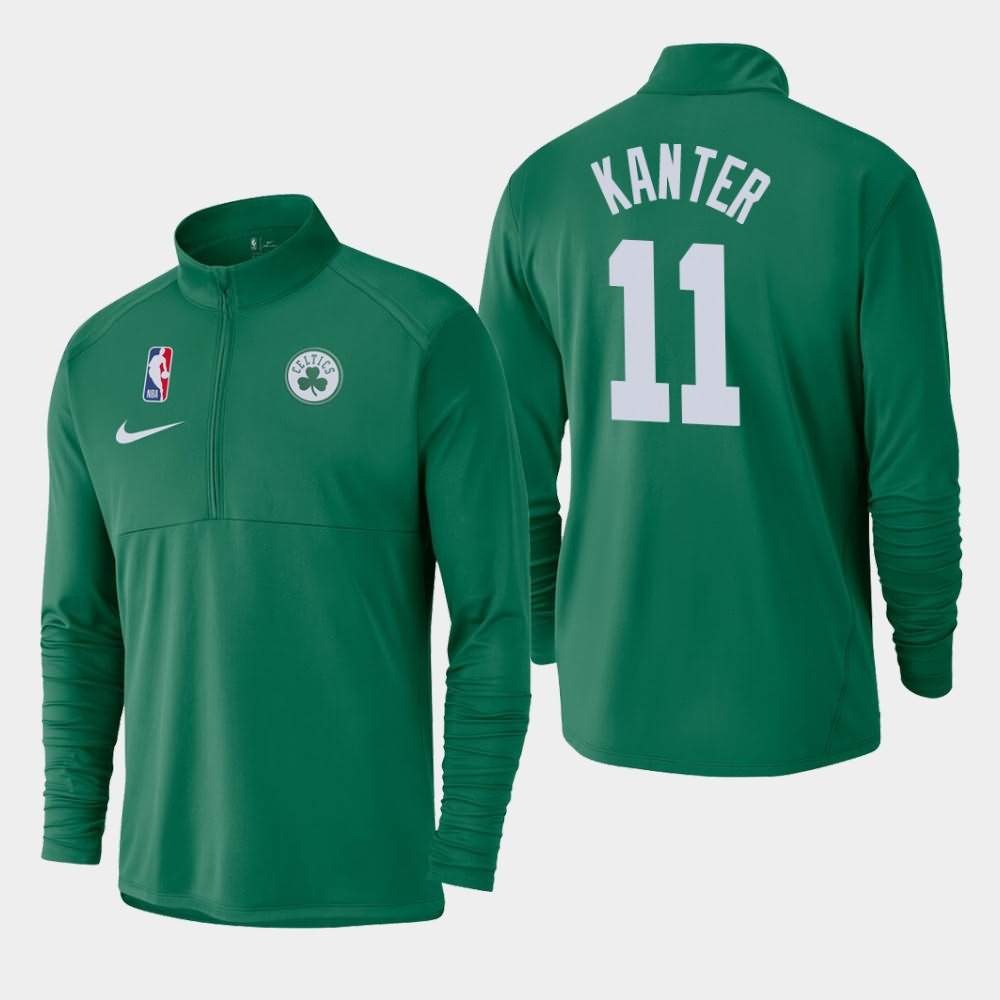 Men's Boston Celtics #11 Enes Kanter Kelly Green Half-Zip Pullover Element Logo Performance Jacket YBQ51E7W