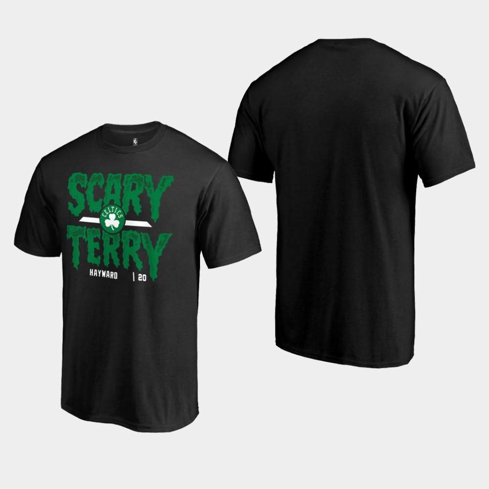 Men's Boston Celtics #20 Gordon Hayward Black Scary Terry T-Shirt VKJ18E8A