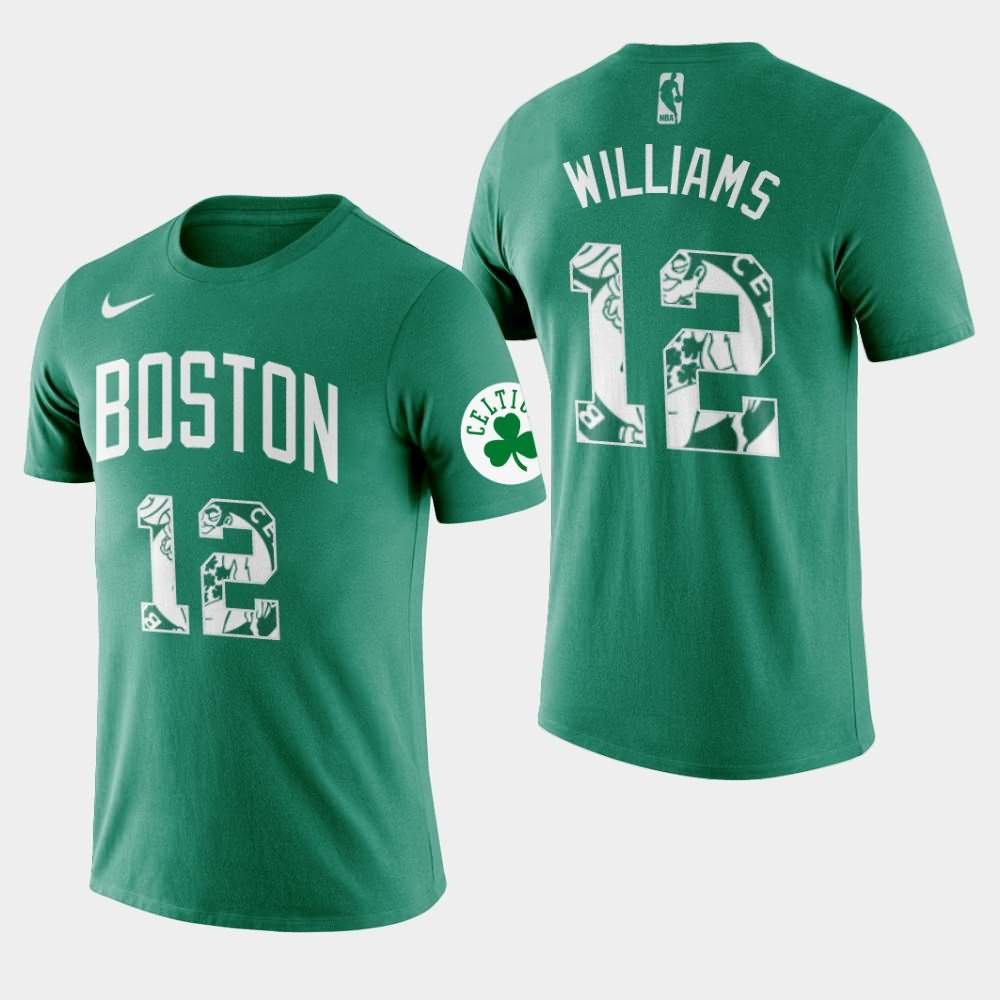Men's Boston Celtics #12 Grant Williams Green Name & Number T-Shirt ZTV46E8K