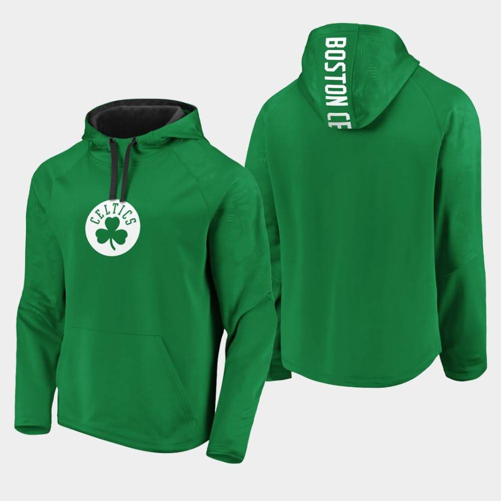 Men's Boston Celtics Kelly Green Defender Performance Primary Logo Iconic Hoodie PUA12E8F