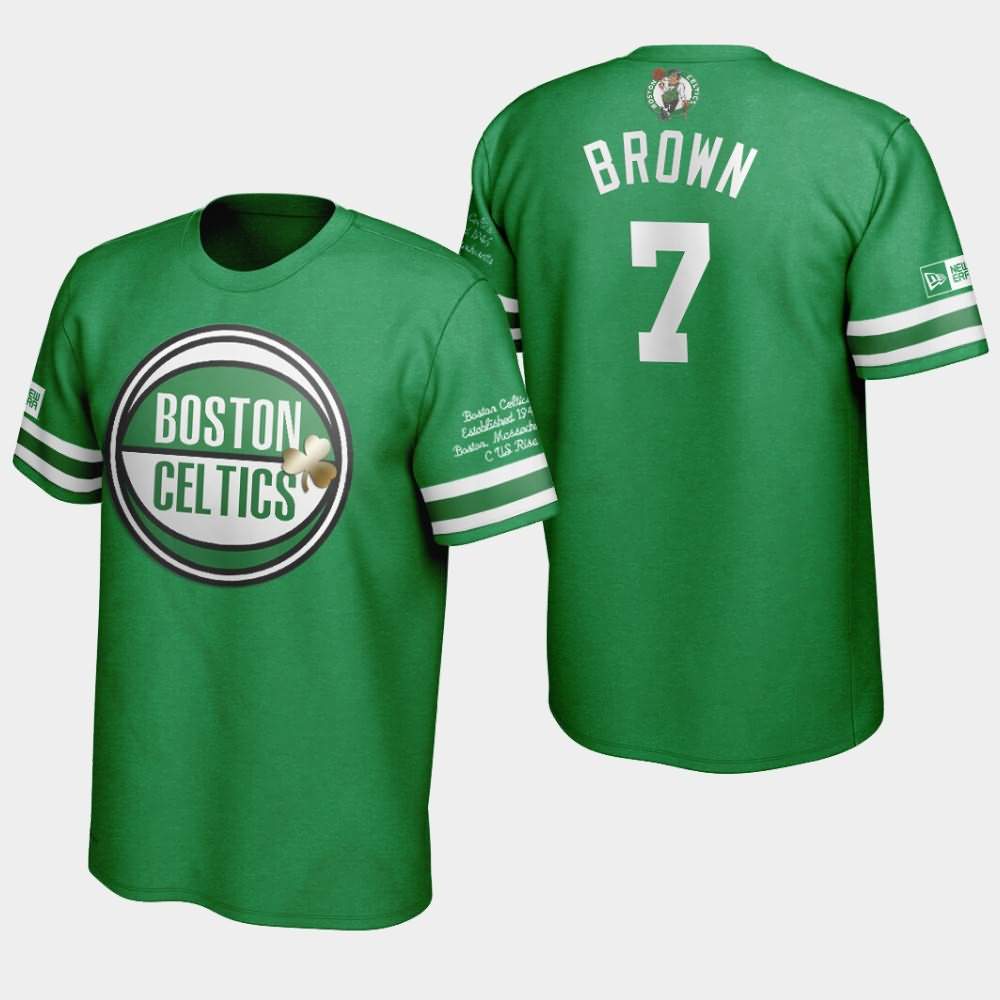 Men's Boston Celtics #7 Jaylen Brown Green Team Birth Commemoration Series T-Shirt TRG17E7A
