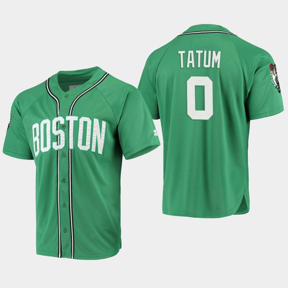 Men's Boston Celtics #0 Jayson Tatum Green Legacy Baseball Jersey JCK02E5B
