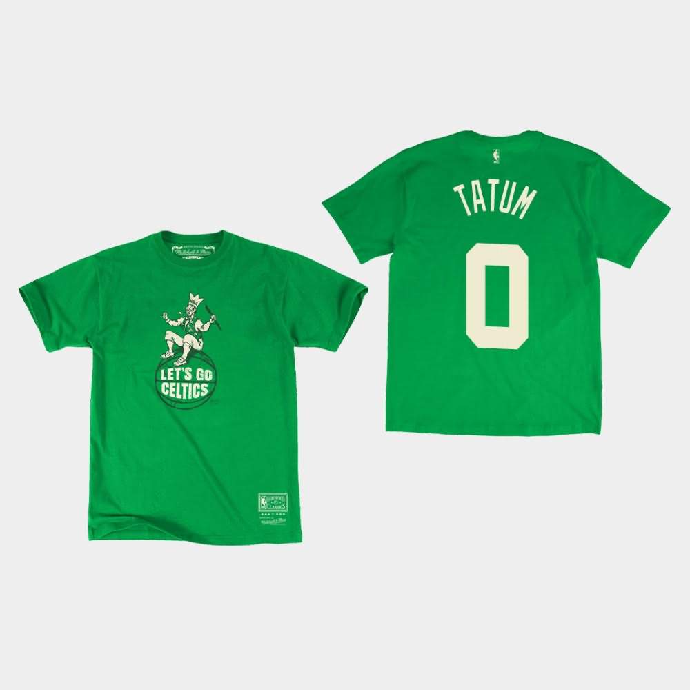 Men's Boston Celtics #0 Jayson Tatum Green Lucky Hardwood Classics T-Shirt SAK77E6Q