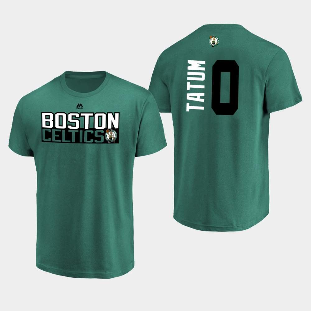 Men's Boston Celtics #0 Jayson Tatum Green Short Sleeve Name and Number T-Shirt TNO02E4G