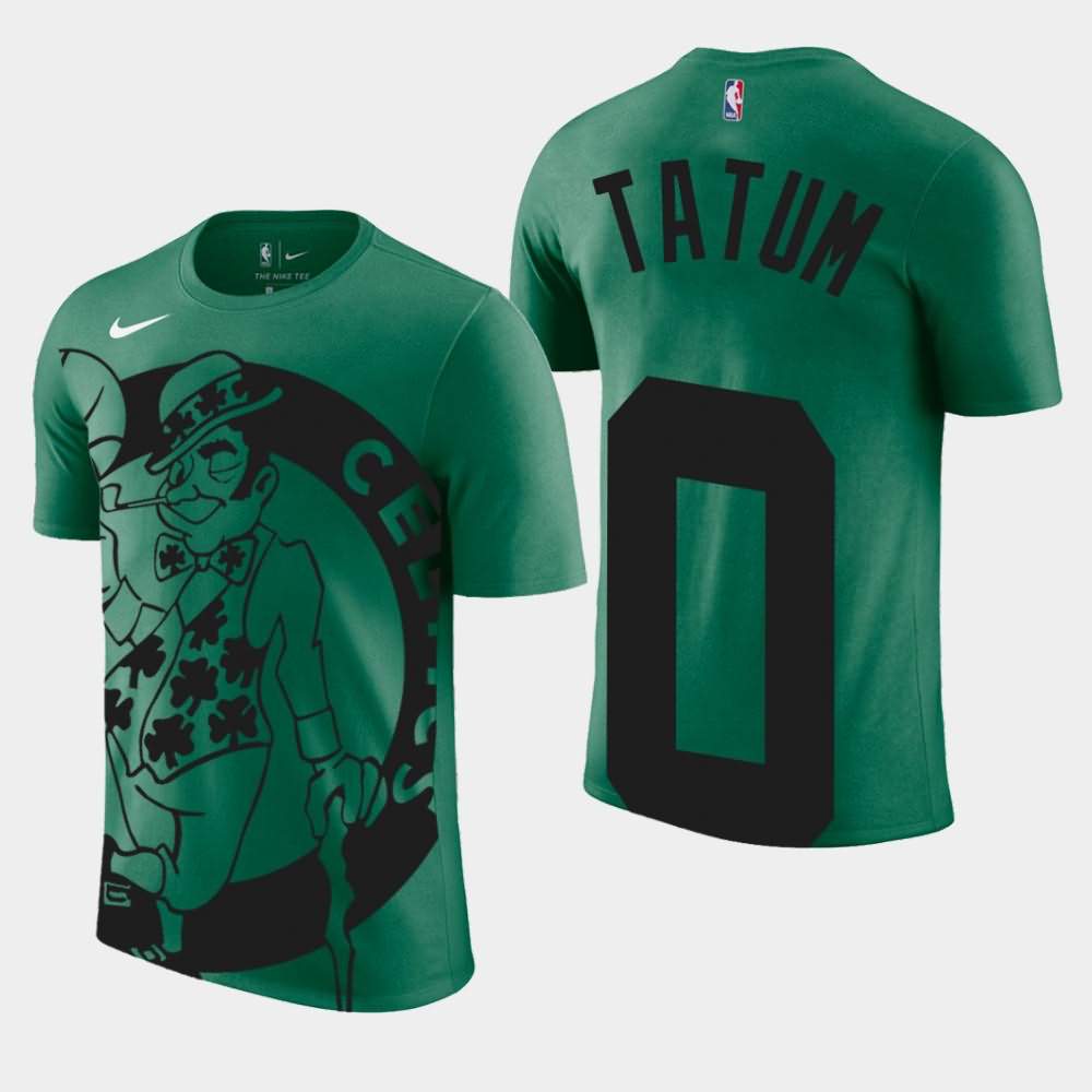 Men's Boston Celtics #0 Jayson Tatum Green Performance Tri-Blend Oversize Logo T-Shirt CXA53E2C