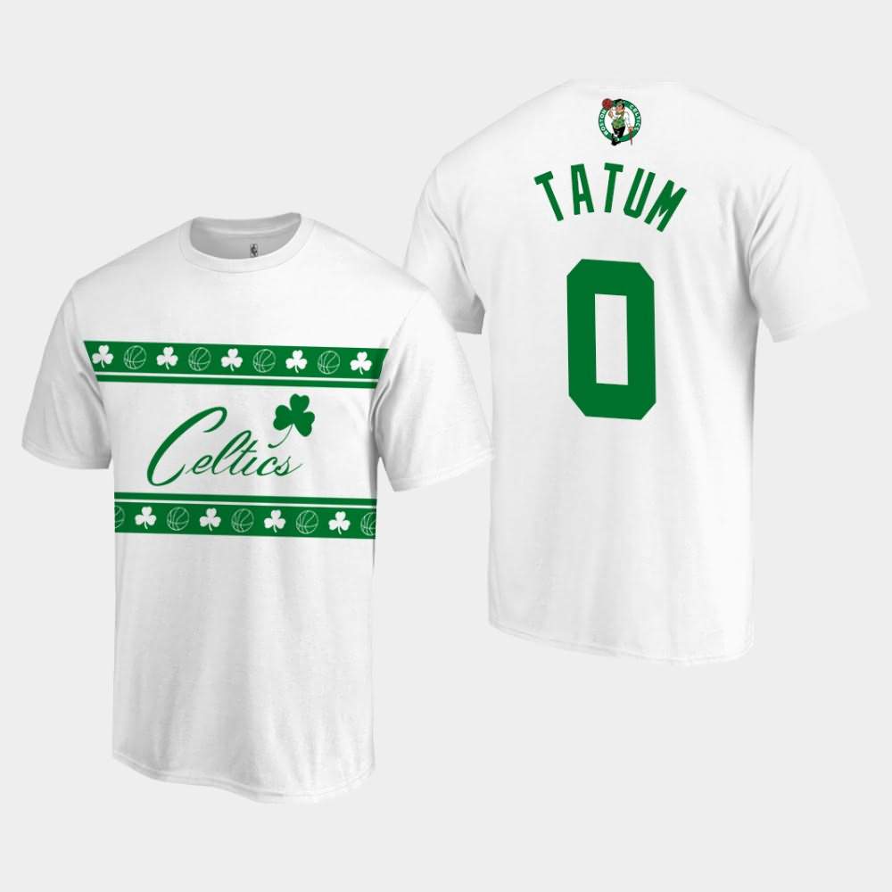 Men's Boston Celtics #0 Jayson Tatum White Primary Wordmark T-Shirt VBD24E8J
