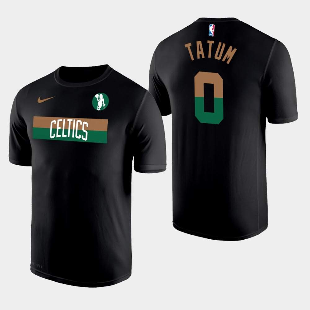 Men's Boston Celtics #0 Jayson Tatum Black Legend Performance Wordmark Logo T-Shirt QND26E7Z