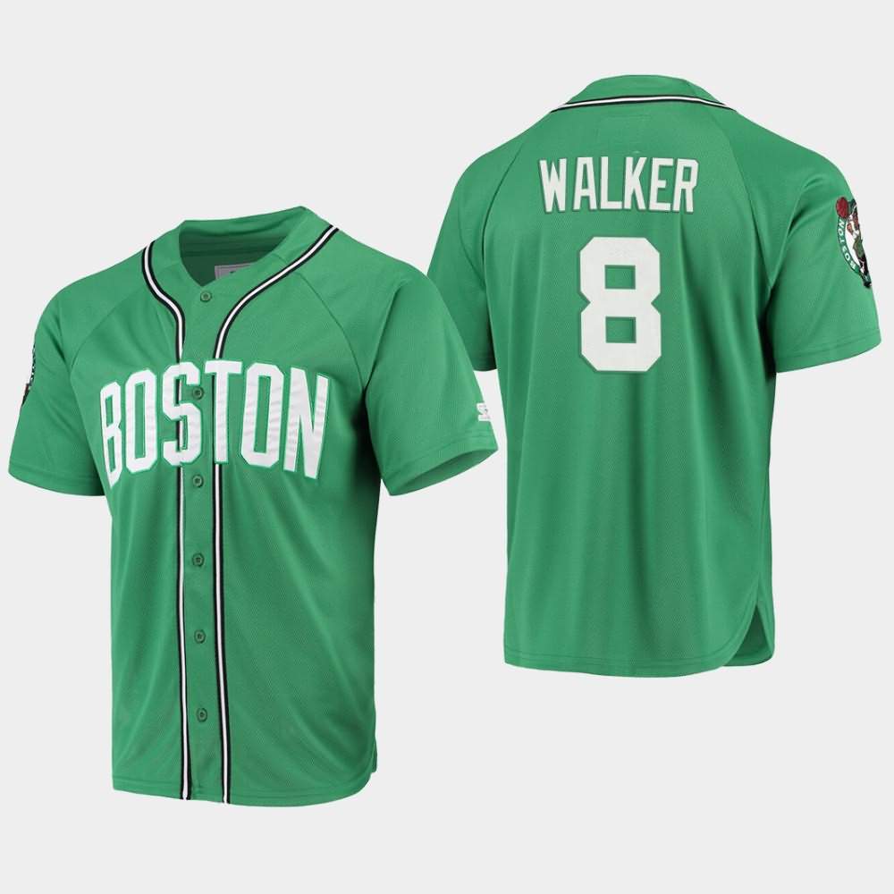 Men's Boston Celtics #8 Kemba Walker Green Legacy Baseball Jersey STZ63E4O