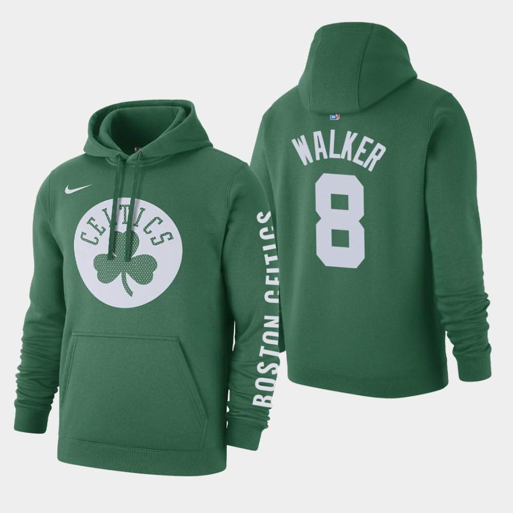 Men's Boston Celtics #8 Kemba Walker Green Club Fleece Courtside Hoodie NNO66E5O