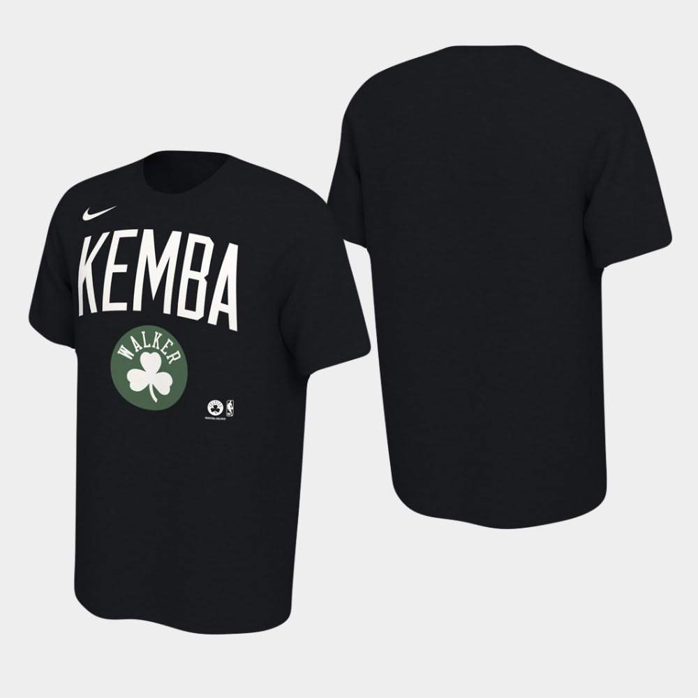 Men's Boston Celtics #8 Kemba Walker Black New City Player T-Shirt VLV37E2S